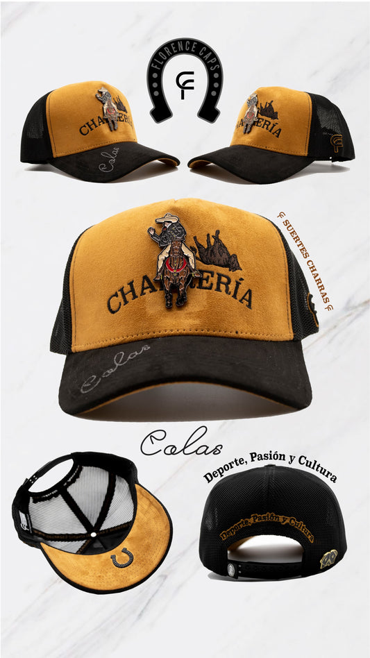 Charreria Colas Suertes Charras color naranja Negro