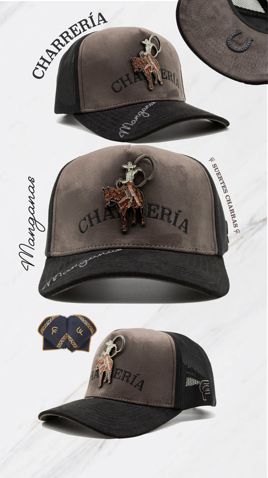 Charreria Mangana Suertes Charra. Color Café negro